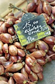 Shallots on a market stall