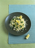 Lemon rice with parsley and basil