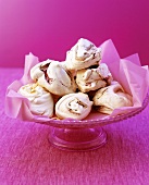 Meringues with raspberries, coconut and almonds