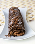 Sponge roll with chocolate fudge filling