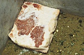 Lardo di Colonnata (a piece of pork fat), Tuscany, Italy