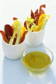 Pinziminio (Vegetable sticks with olive oil for dipping, Italy)