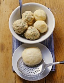 Yeast dumpling, bread dumplings and potato dumplings