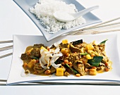 Coconut curry with pineapple and rice
