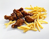 Chicken wings with chips