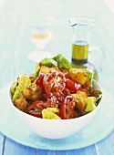 Panzanella ricca (bread salad with ham, Italy)