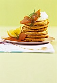 Blinis with smoked salmon and cream cheese