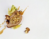 Stuffed veal breast with mushrooms