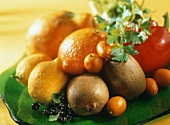 Citrus fruits, kiwis, peppers and parsley