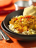 Chicken Curry Over White Rice