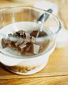 Melting chocolate over a hot water bath