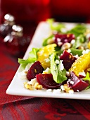 Beetroot salad with oranges and walnuts