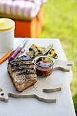 Grilled spare ribs with BBQ sauce