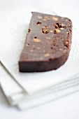 Chocolate terrine with biscuit crumbs