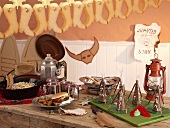 A buffet for a Western-themed children's party
