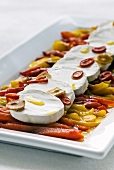 Roasted peppers with goats' cheese