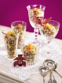 Oriental rice salad with pistachios and mint