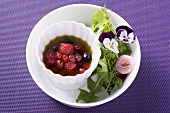 Raspberry vinaigrette and fruits of the forest