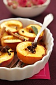 Baked peaches with spices