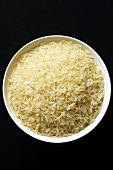 A bowl of parboiled rice, seen from above