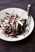 Pan-fried mushrooms and onions