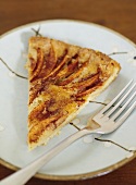 A piece of apple cake with cinnamon