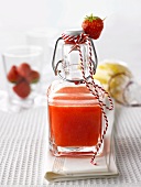 Home-made strawberry liqueur to give as a gift