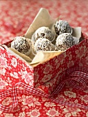 Coconut rum truffles to give as a gift