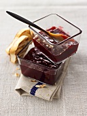 Cranberry sauce in glass dishes