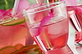 Rose punch with lime slices