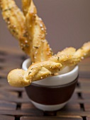 Several salted sticks with thyme