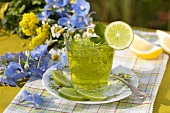 Lime jelly in a glass