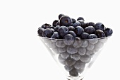 Fresh blueberries in a glass