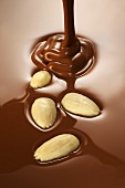 Almonds in chocolate sauce