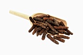 Long pepper with wooden scoop
