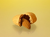 An almond, cracked open