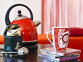 Tea scene with CDs (music for relaxation, Zen)