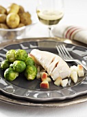 Chicken breast with Brussels sprouts