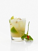 Lime drink with rose hips