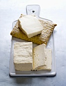 Tofu on chopping board