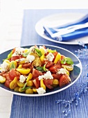 Tomato salad with feta and basil