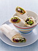 Wraps filled with beetroot and ricotta