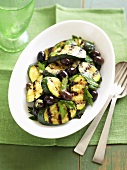 Grilled courgettes with olives