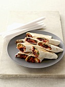 Wraps with bean filling