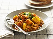 Lentil and potato curry