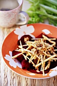 Beetroot and celeriac salad with nuts