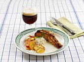 Salmon fillet with mustard crust and horseradish