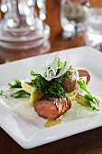 Beef fillet with algae