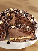 Chocolate and banana dome cake