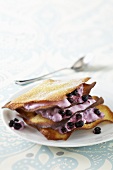 Millefeuille with blueberry cream